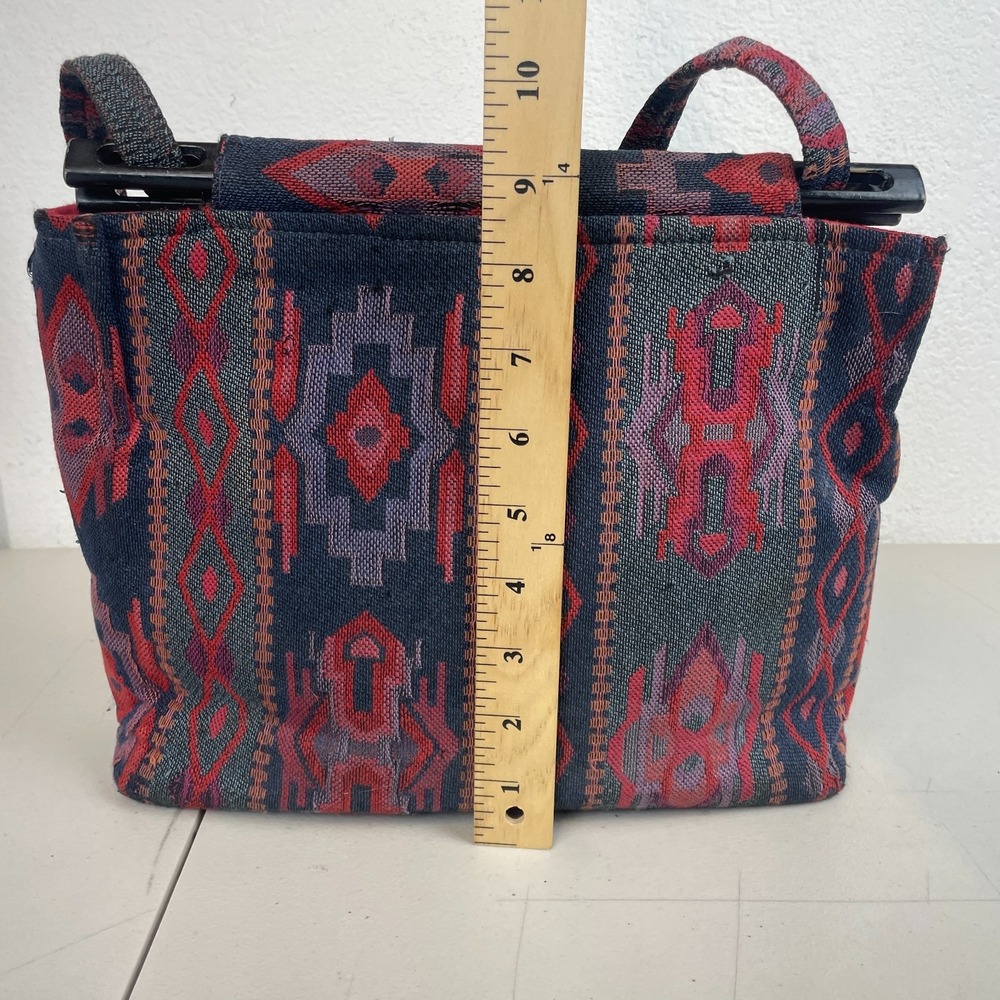 Vintage Toby Weston Purse Handbag Red Aztec Tribal Tapestry Shoulder Bag USA - Picture 11 of 13